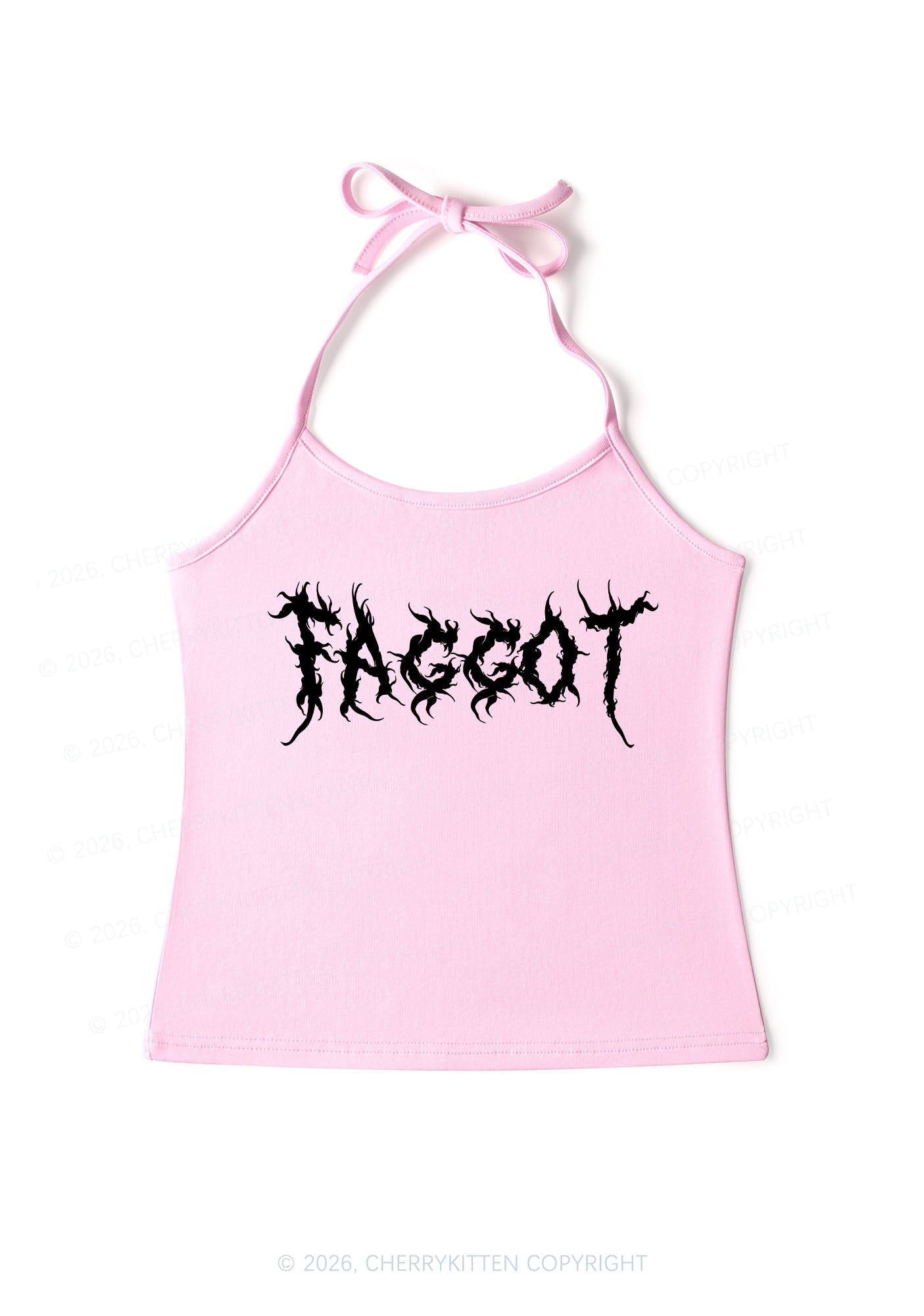Punk Faggot Pride Y2K Halter Neck Cami Cherrykitten