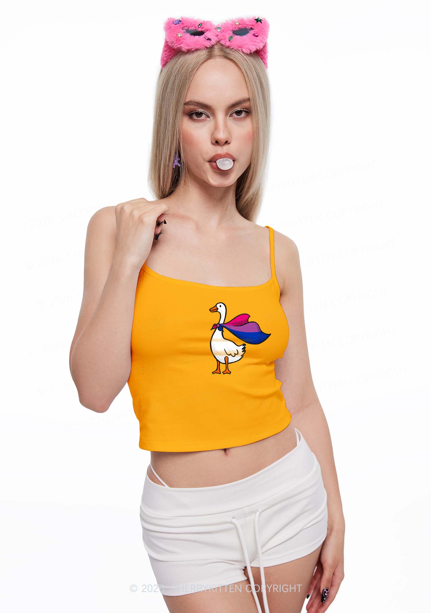 Bisexual Goose Pride Y2K Spaghetti Strap Cami Cherrykitten
