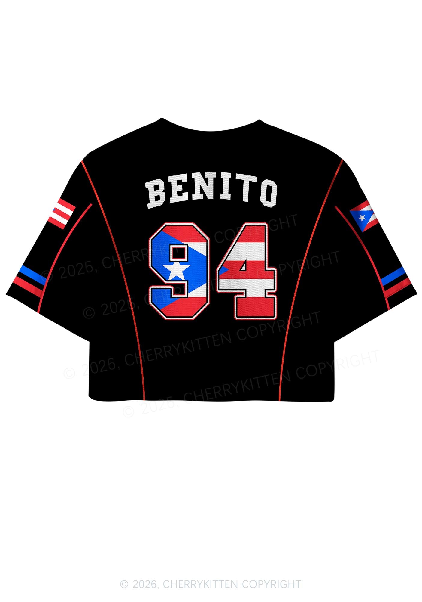 Black Team Bunny Y2K Crop Sport Jersey Shirts Cherrykitten