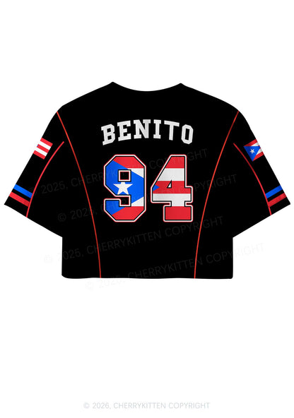 Black Team Bunny Y2K Crop Sport Jersey Shirts Cherrykitten