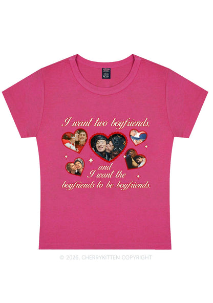 I Want Two Boyfriends HR Y2K Baby Tee Cherrykitten