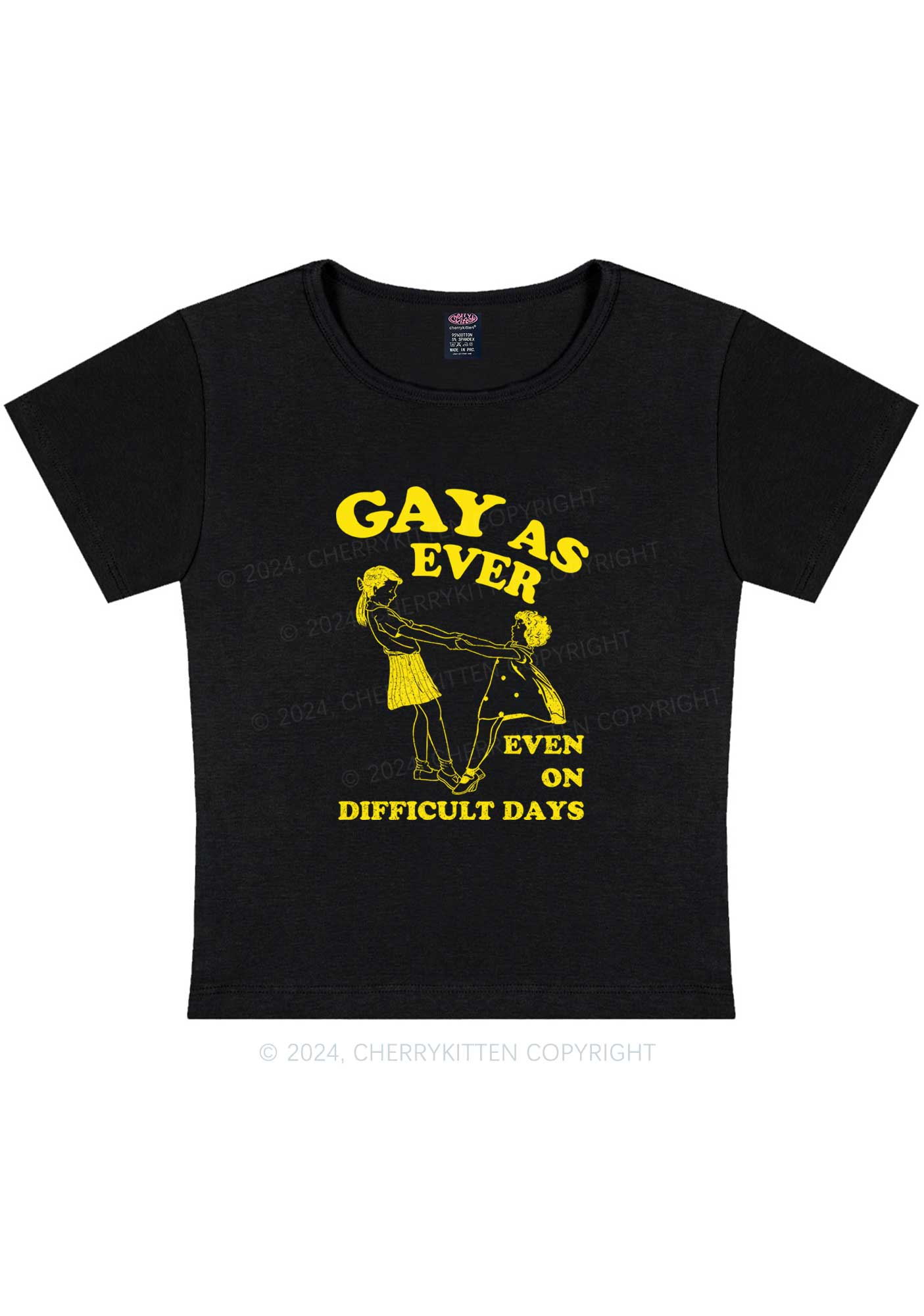 Gay As Ever Y2K Baby Tee Cherrykitten