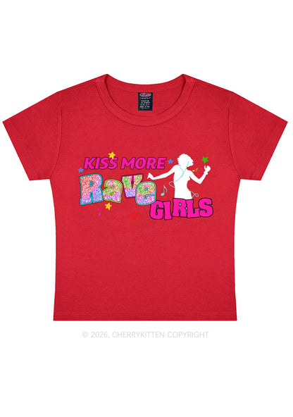 Kiss More Rave Girls Y2K Baby Tee Cherrykitten