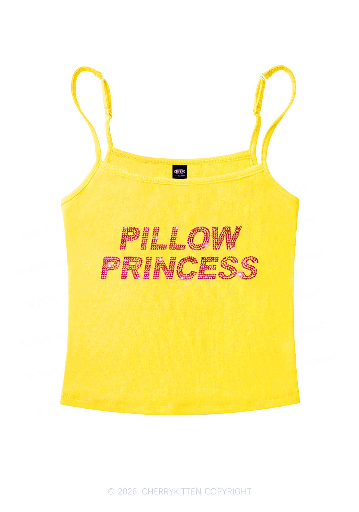 Rhinestone Pillow Princess Y2K Spaghetti Strap Cami Cherrykitten