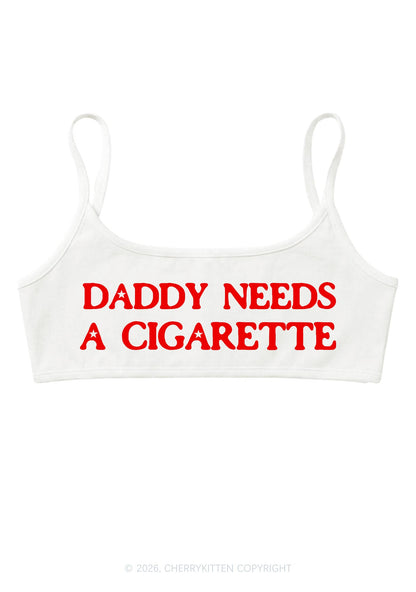 Daddy Needs A Cigarette Y2K Super Crop Cami Cherrykitten