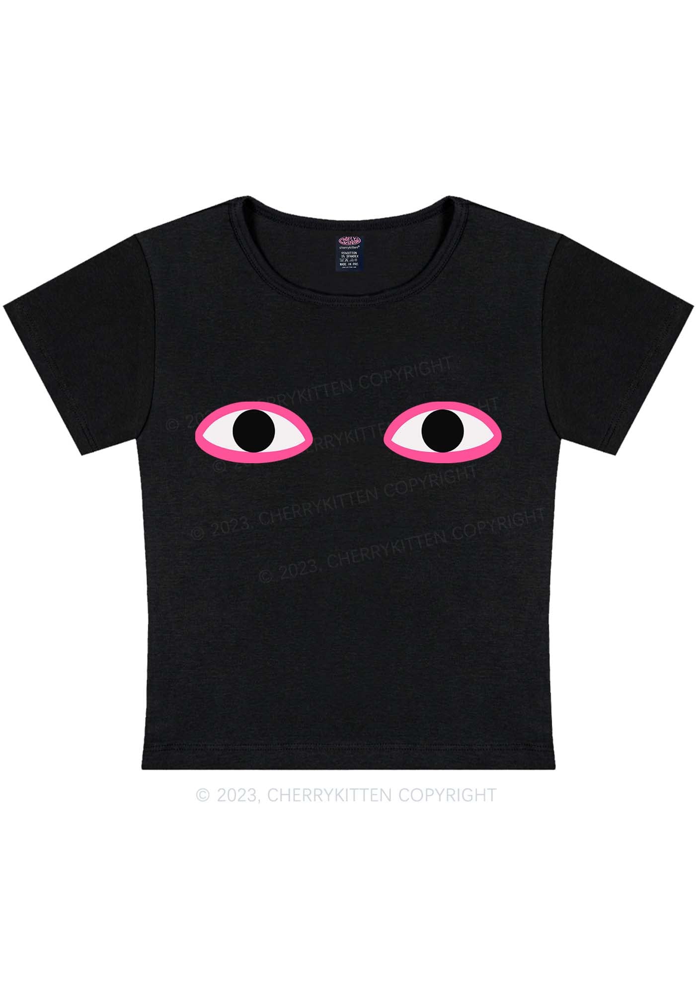 Curvy Artistic Eyes Y2K Baby Tee Cherrykitten