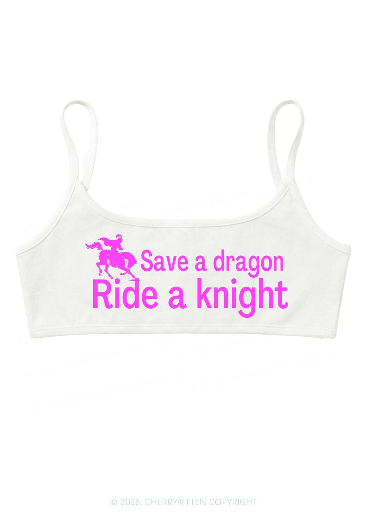 Save Dragon Ride Knight Y2K Super Crop Cami Cherrykitten