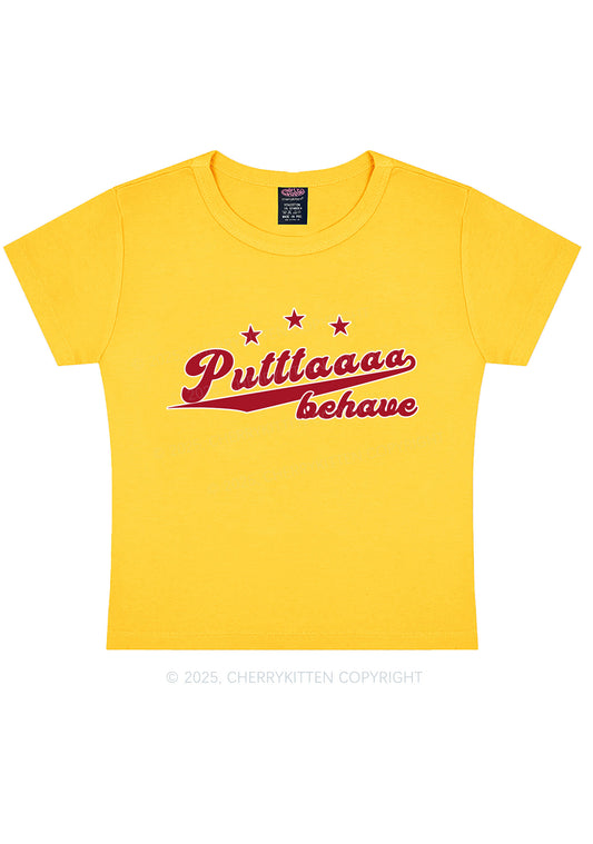 Putttaaaa Behave Y2K Baby Tee Cherrykitten