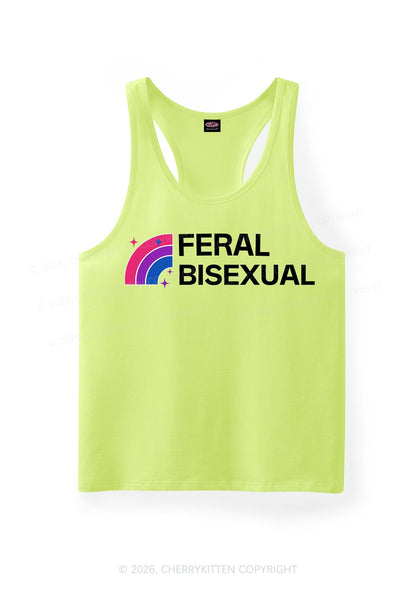 Feral Bisexual Pride Y2K Men Racerback Tank Top Cherrykitten
