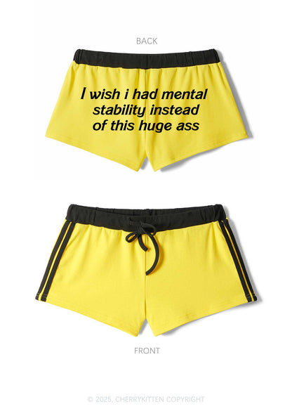 I Wish Mental Stability Y2K Drawstring Mini Shorts Cherrykitten