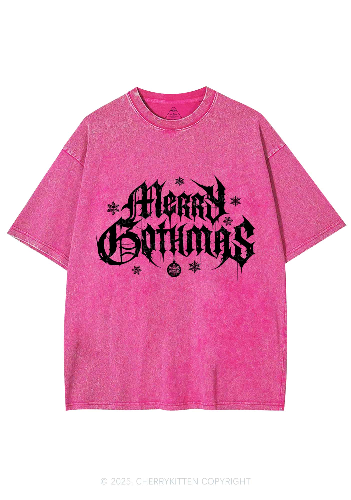 Merry Gothmas Y2K Shirts Washed Tee Cherrykitten