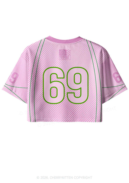 Never Met A Man Pride Y2K Crop Sport Jersey Shirts Cherrykitten