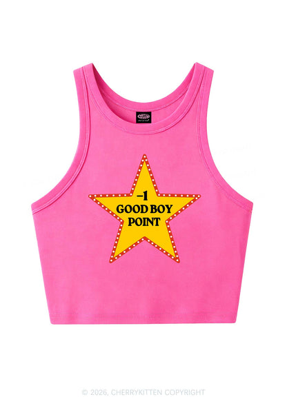 Minus One Good Boy Point Y2K Crop Tank Top Cherrykitten