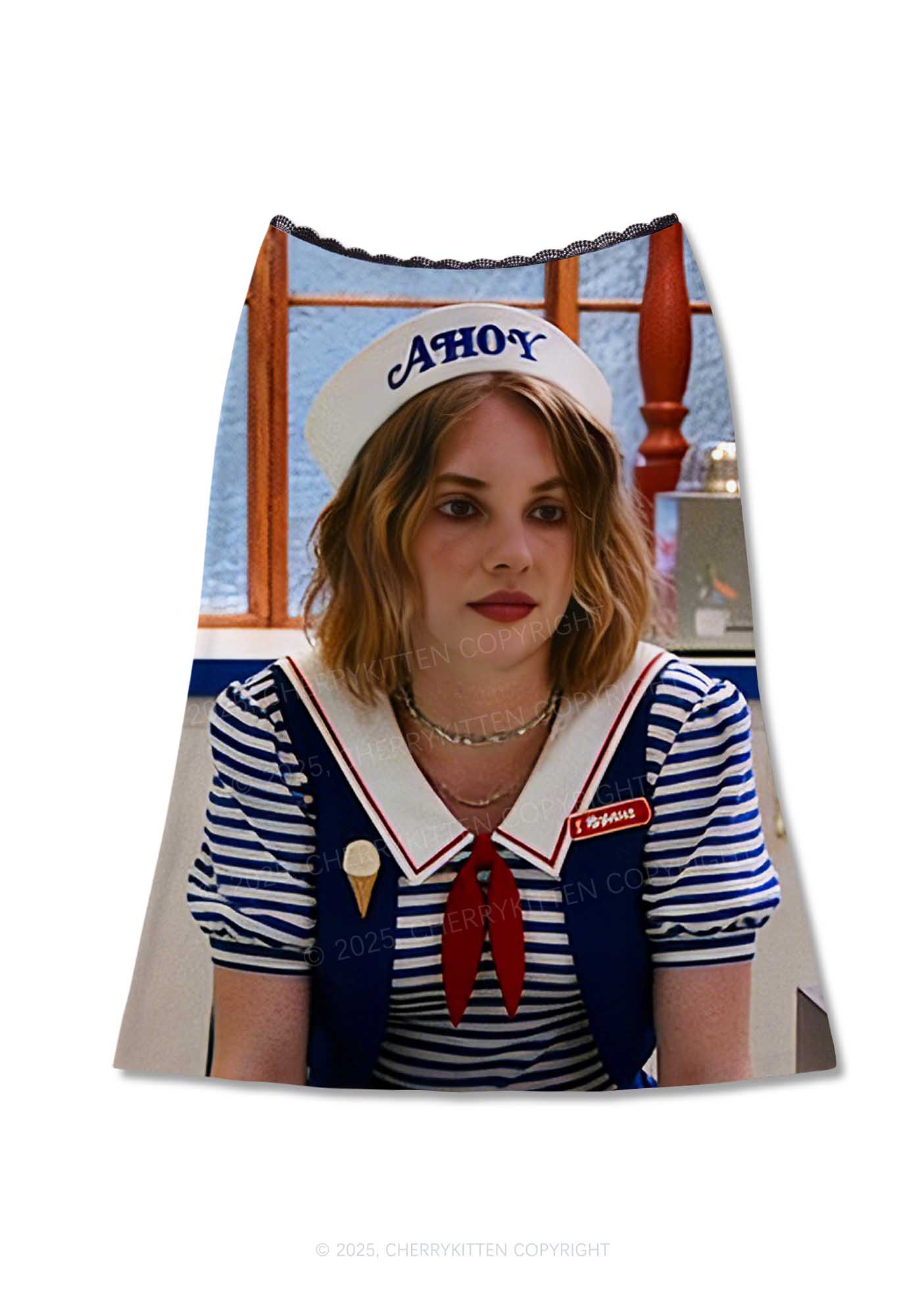 Sailor Girl Pride Y2K Print Midi Skirt Cherrykitten