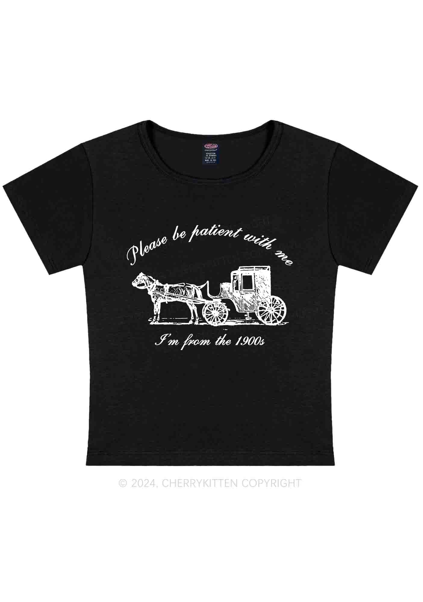 Curvy Please Be Patient With Me Y2K Baby Tee Cherrykitten