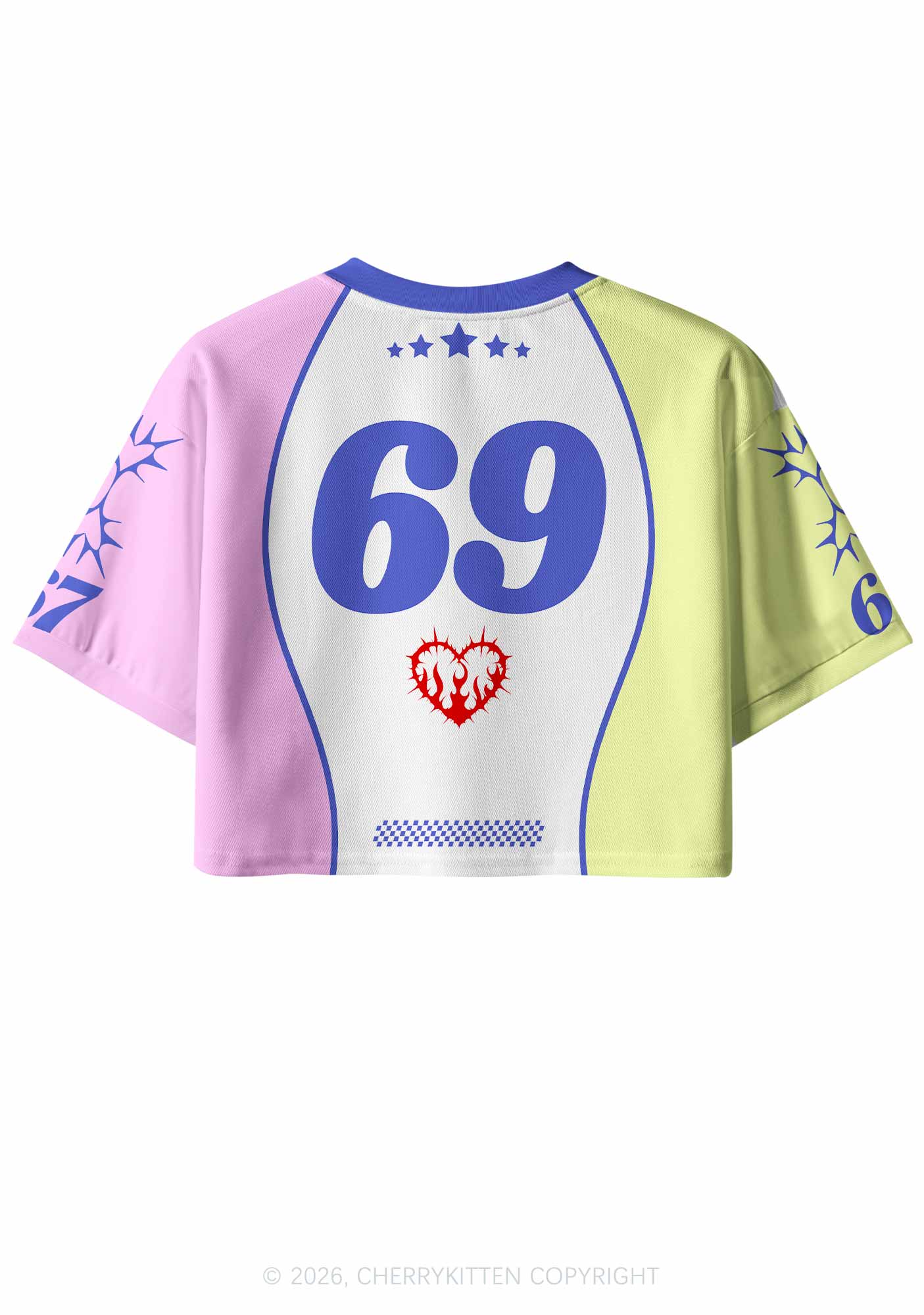 White I Love S Boys Y2K Crop Sport Jersey Shirts Cherrykitten