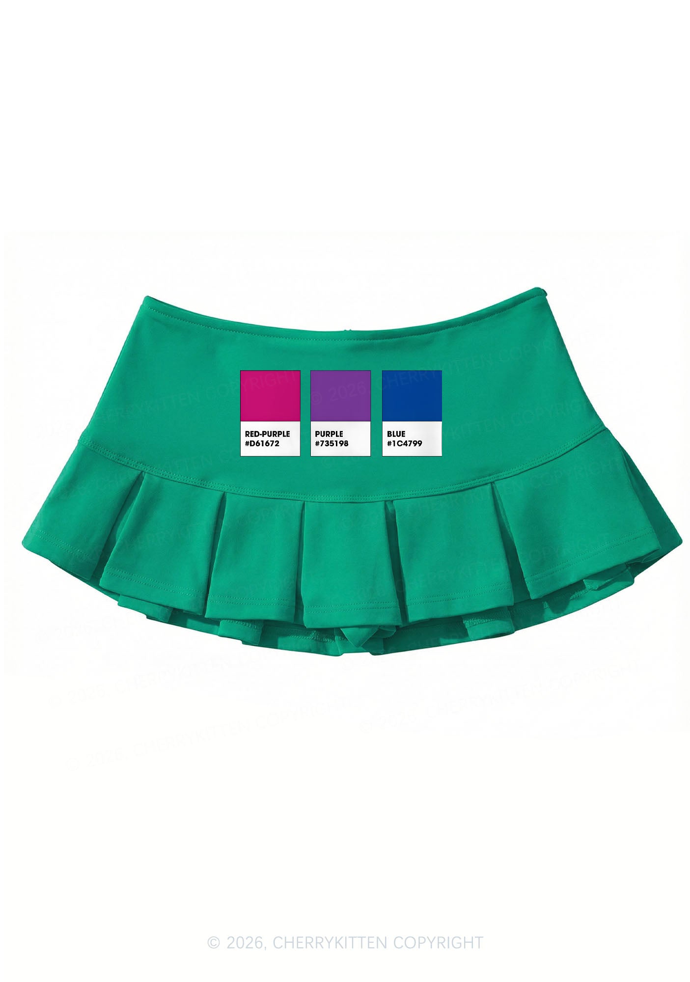 Bisexual Flag Colors Pride Y2K Mini Pleated Skirts Cherrykitten