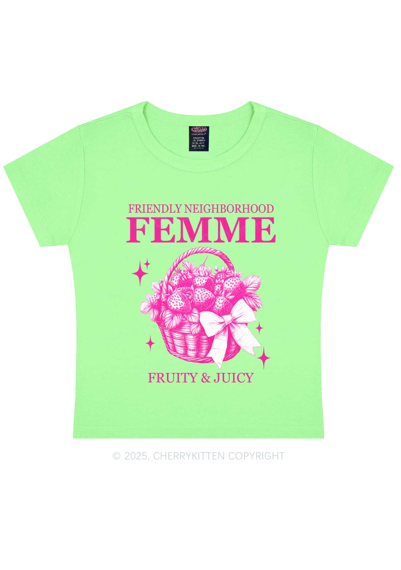 Friendly Neighborhood Femme Y2K Baby Tee Cherrykitten