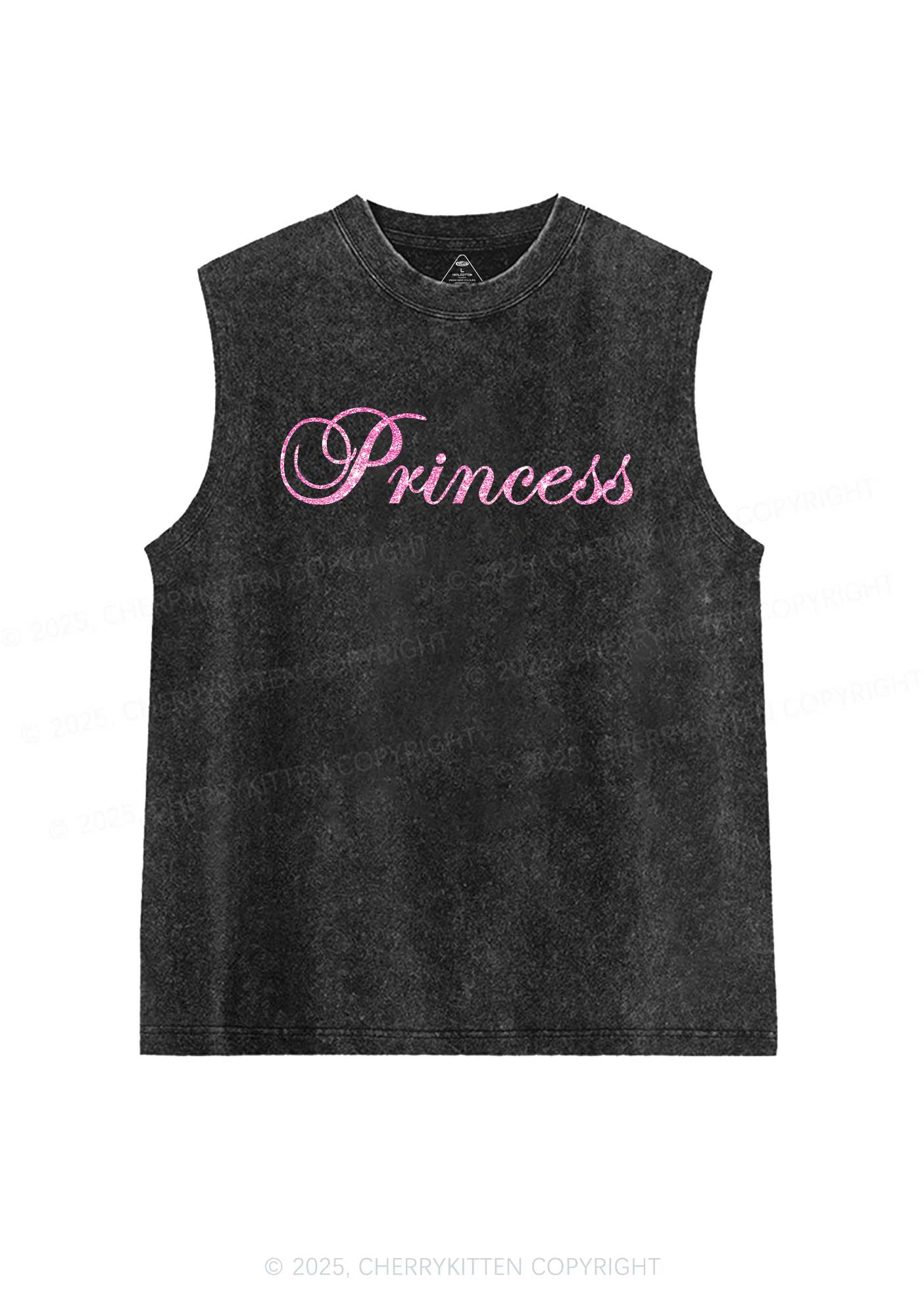 Glitter Princess Y2K Washed Muscle Tank Cherrykitten