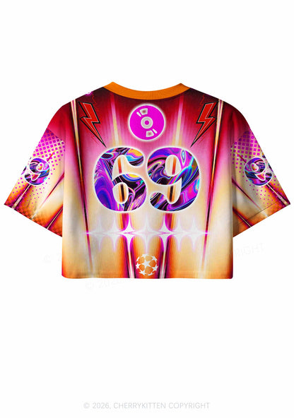 Fxxk Off Im Dancing Heartbeat Y2K Crop Sport Jersey Shirts Cherrykitten