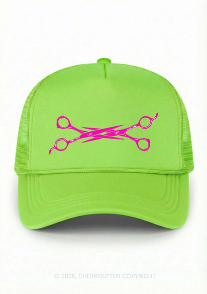 Pink Scissors Pride Y2K Trucker Hat Cherrykitten