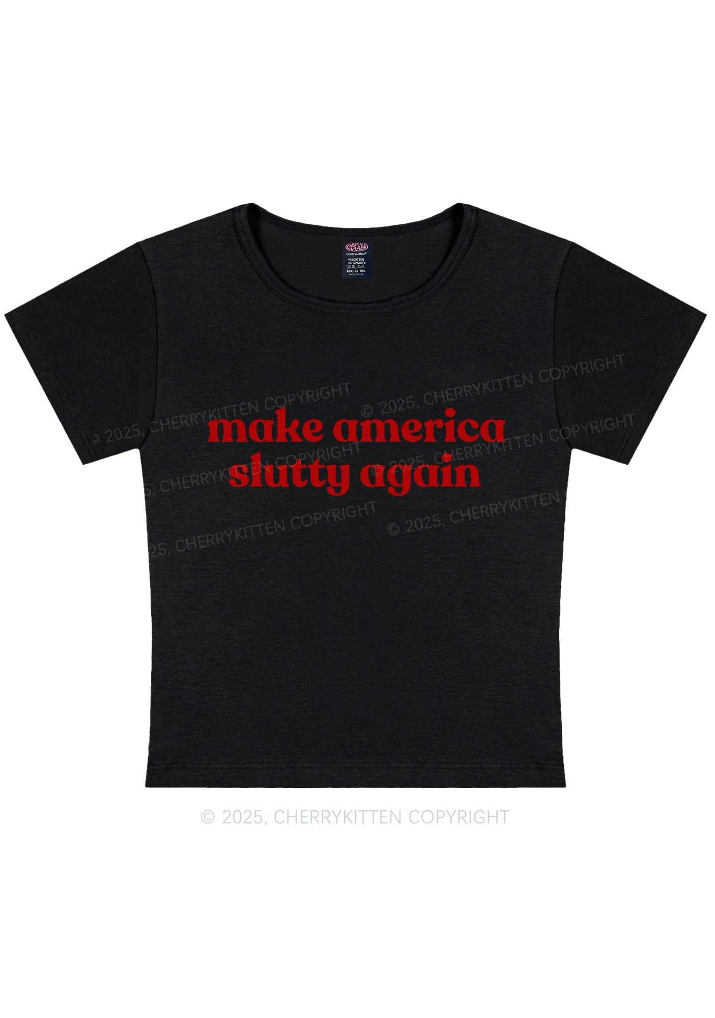 Make America Slxtty Again Y2K Baby Tee Cherrykitten