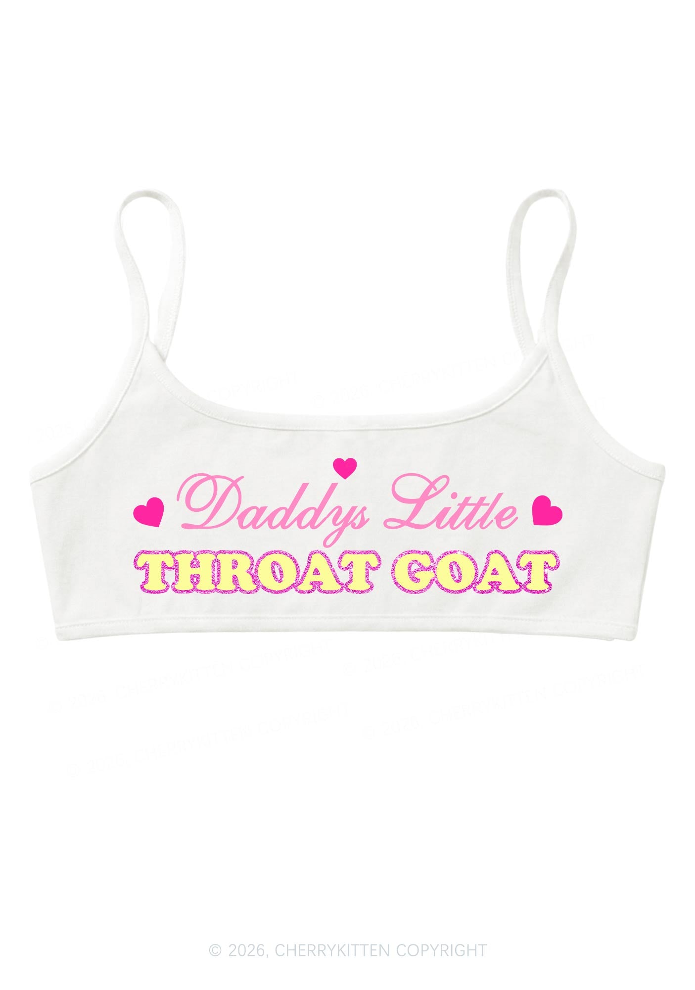 Daddys Little Throat Goat Y2K Super Crop Cami Cherrykitten