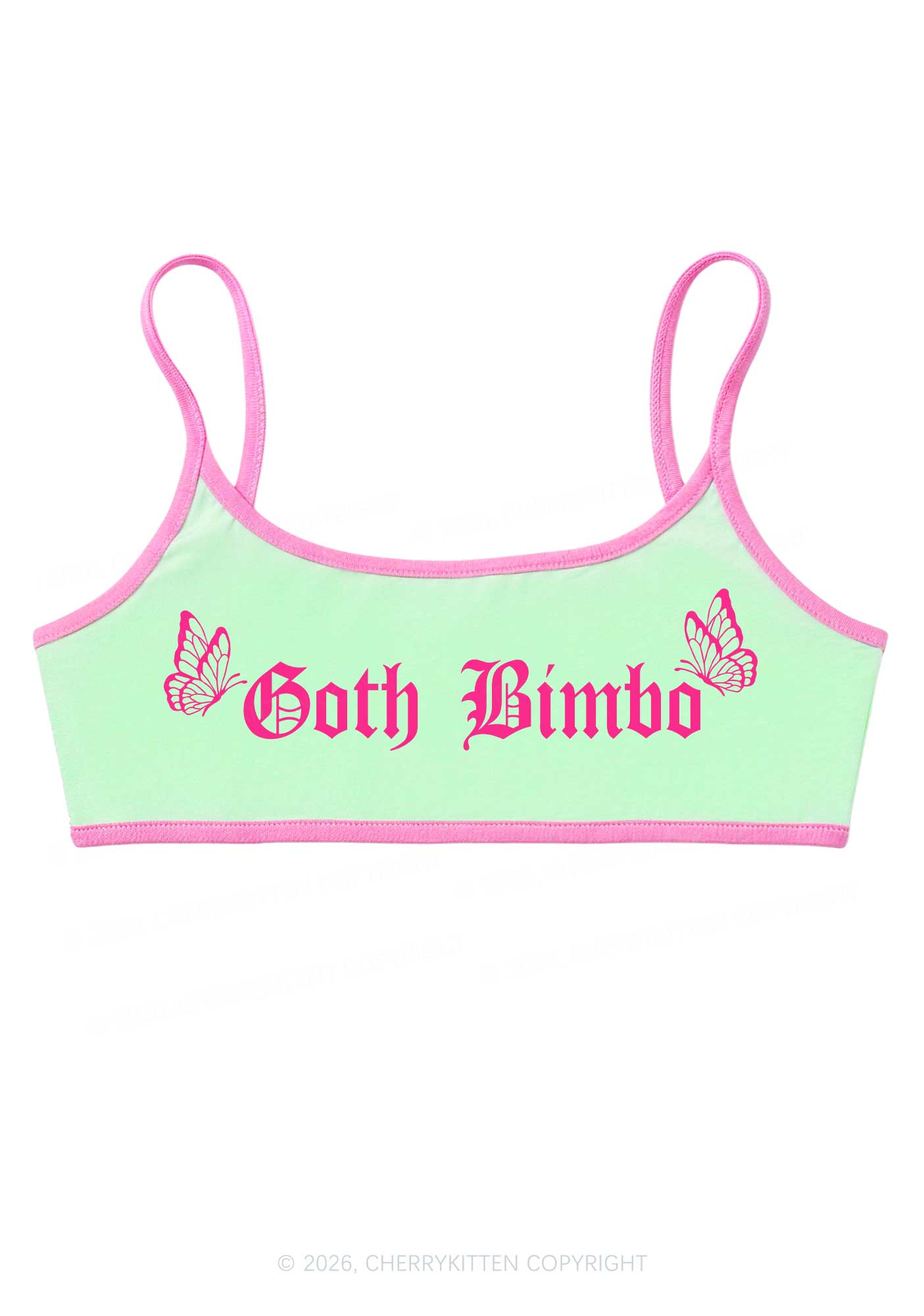 Goth Bimbo Y2K Super Crop Cami Cherrykitten