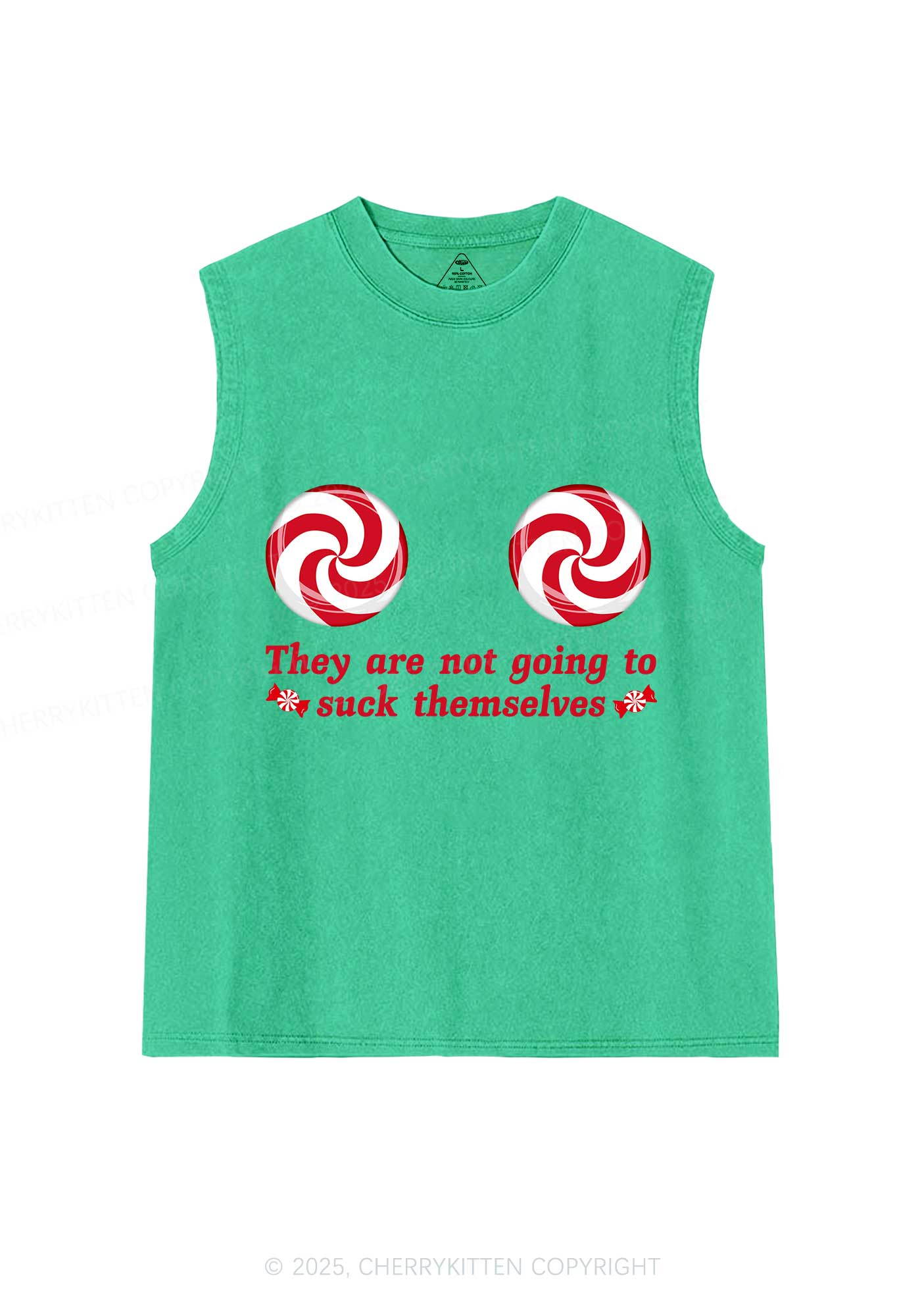 Christmas Suxk Themselves Y2K Washed Muscle Tank Cherrykitten