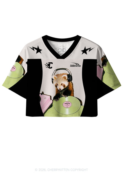 Custom Red Panda DJ Y2K Crop Sport Jersey Shirts Cherrykitten