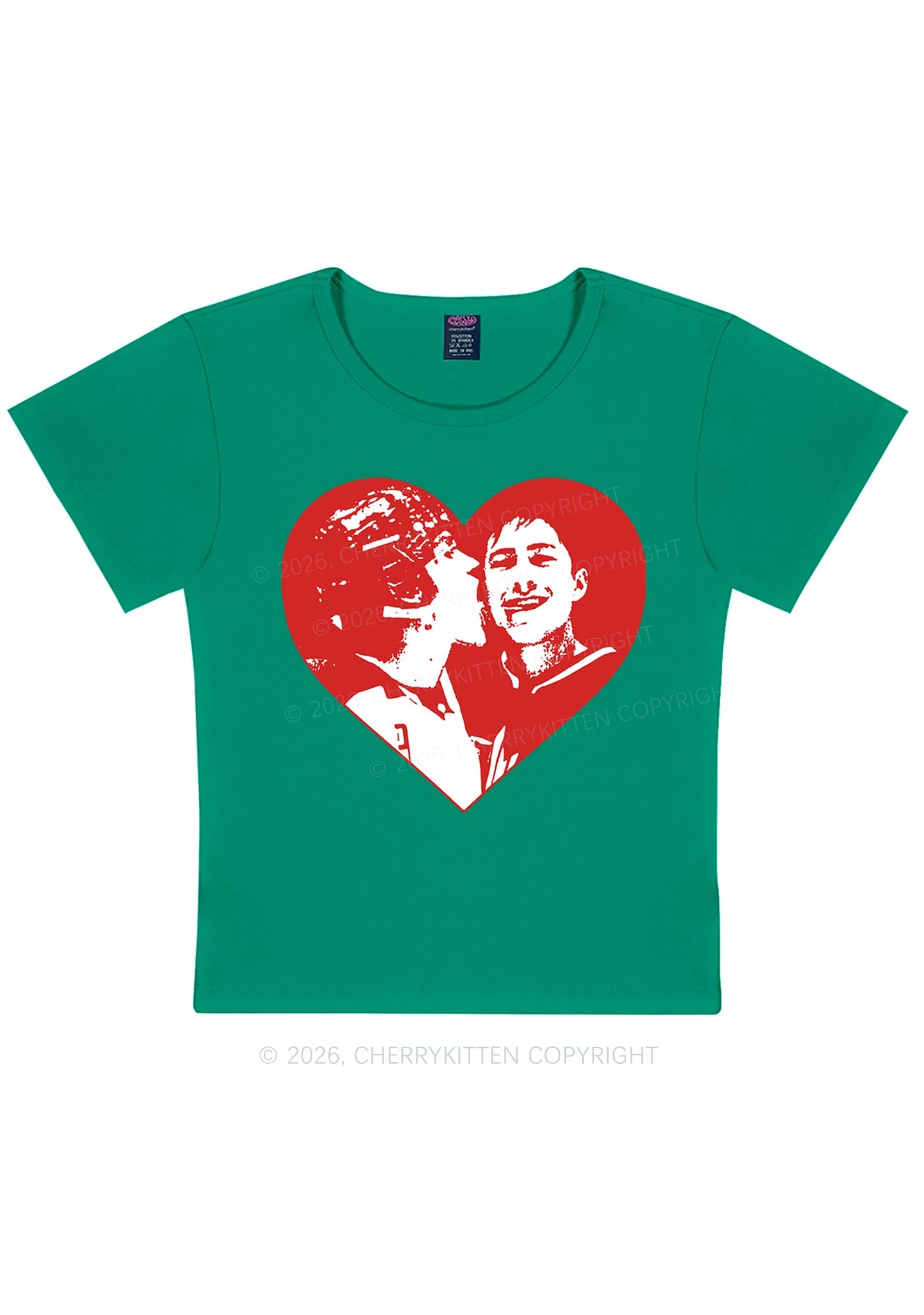 Red Heart Bros HR Y2K Baby Tee Cherrykitten