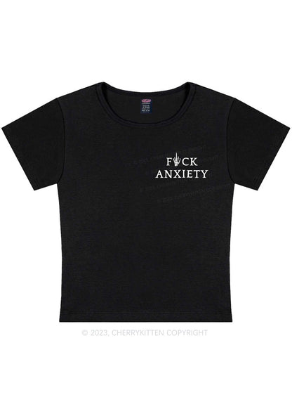 Curvy Fxxk Anxiety Skeleton Hand Y2K Baby Tee Cherrykitten