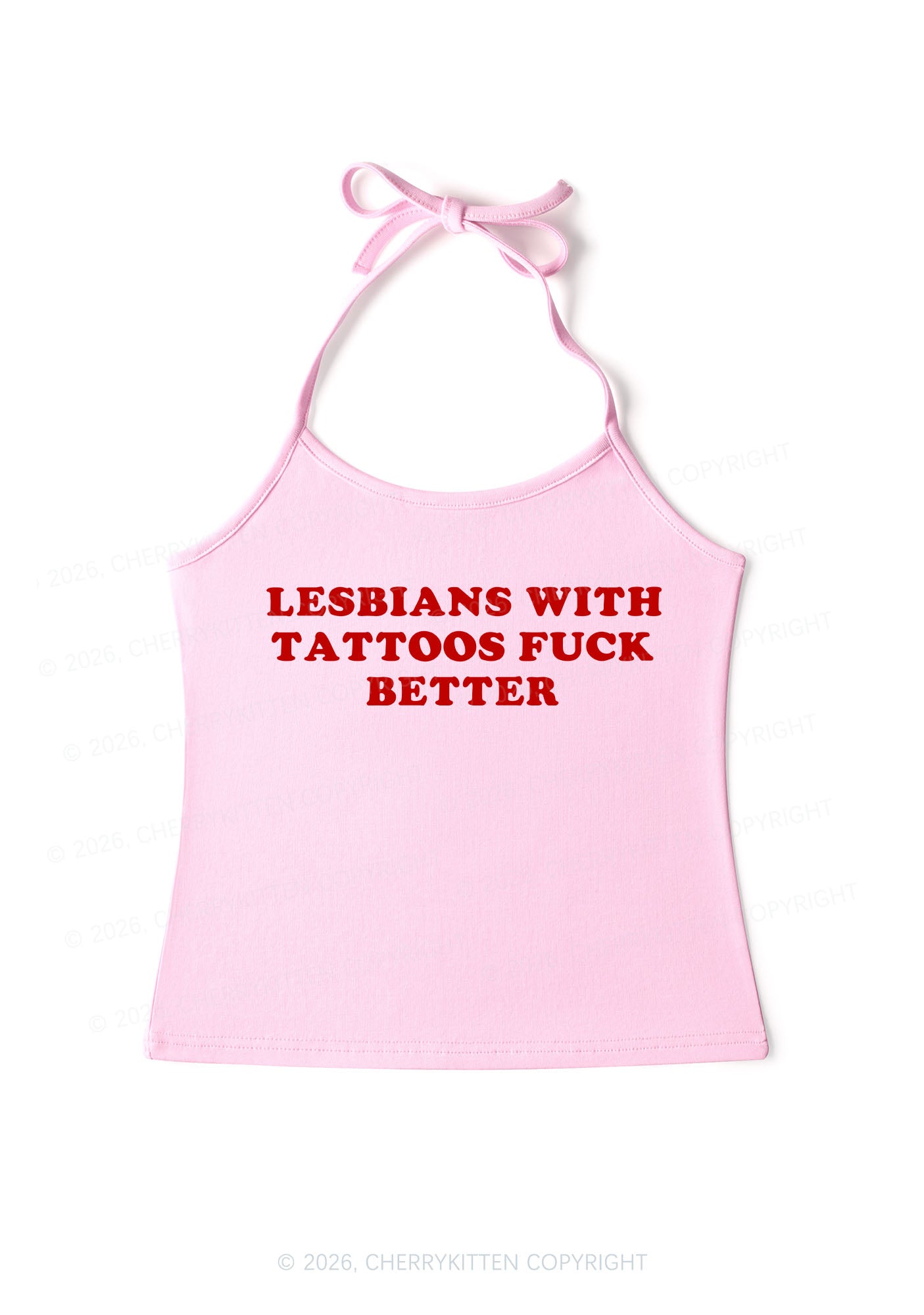 Lesbians With Tattoos Pride Y2K Halter Neck Cami Cherrykitten