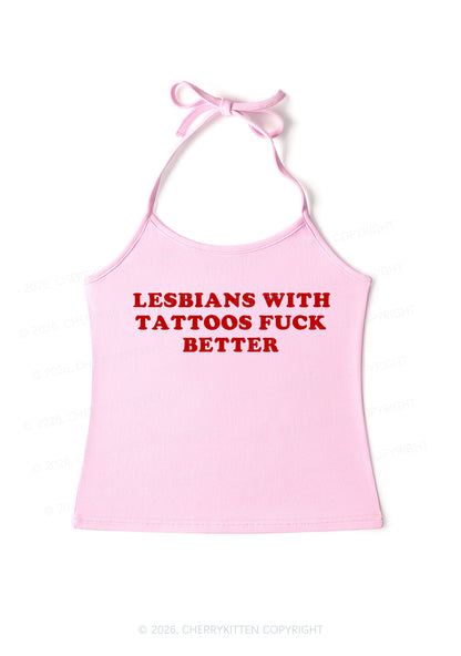 Lesbians With Tattoos Pride Y2K Halter Neck Cami Cherrykitten