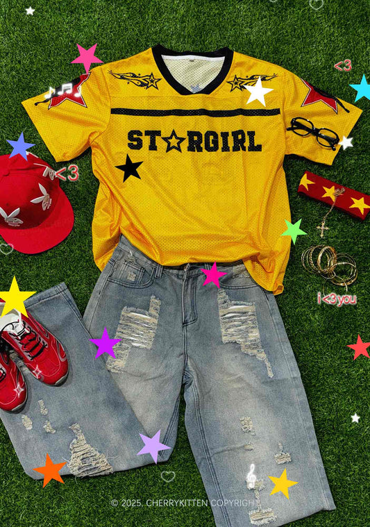 Custom Stargirl Y2K Mesh Jersey Shirts Cherrykitten