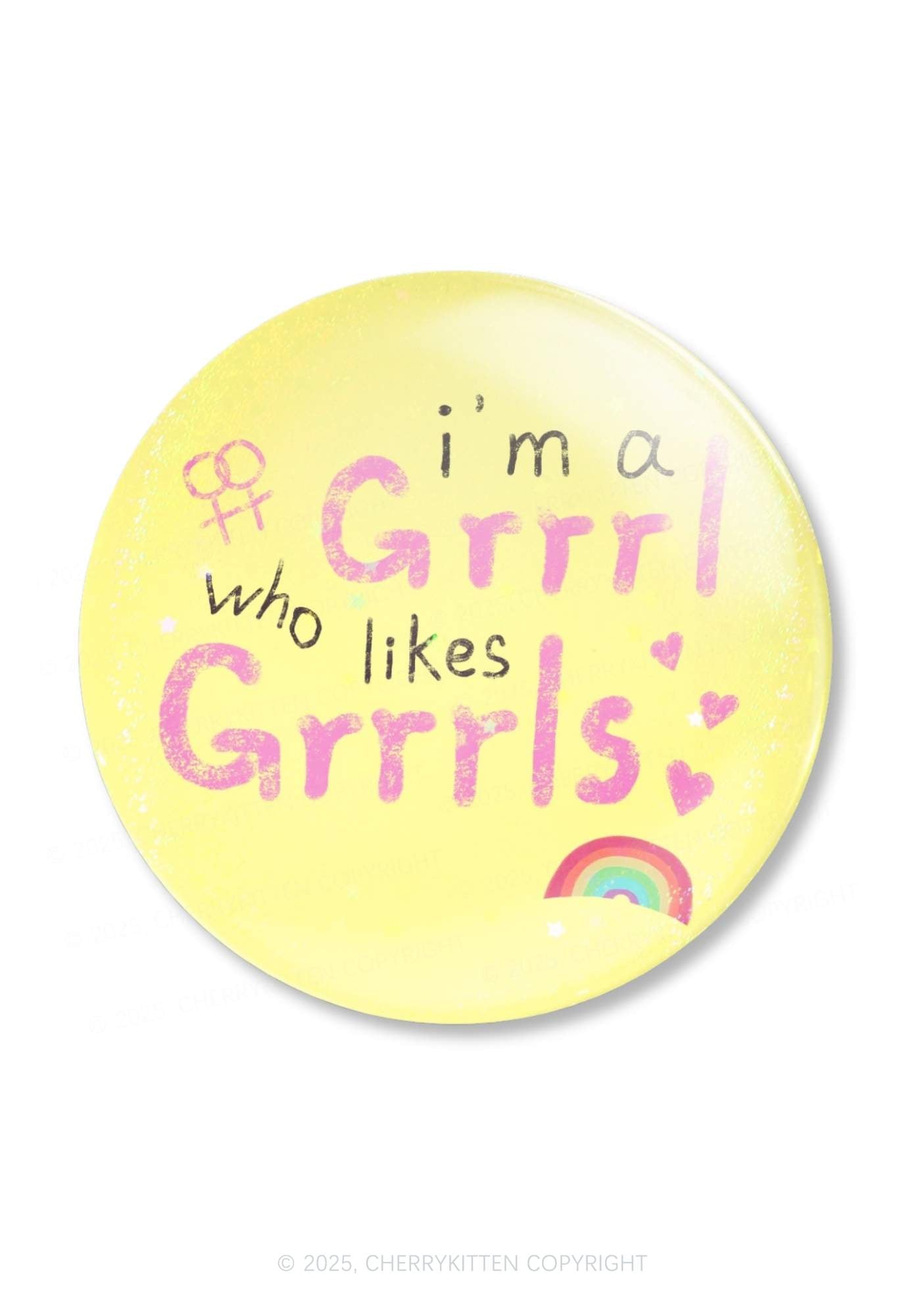 Grrrl Likes Grrrls Pride 1Pc Y2K Pin Badge Cherrykitten