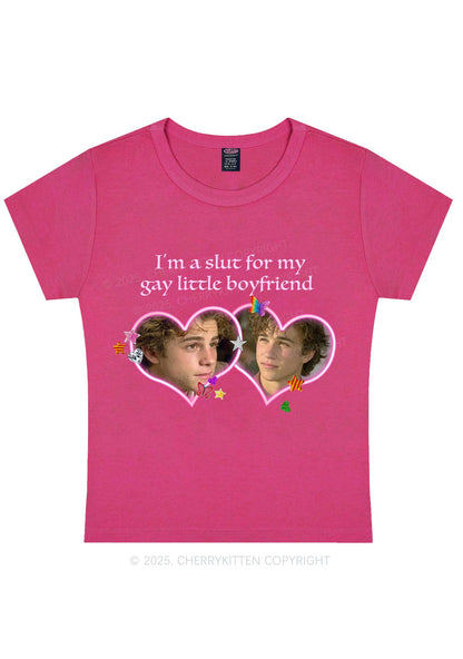 Custom Slxt Gay BF Photo Y2K Baby Tee Cherrykitten