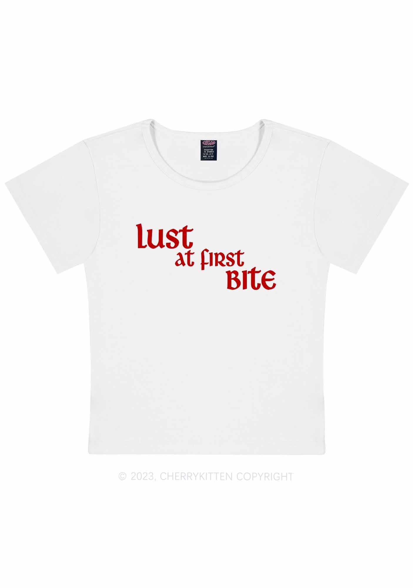 Curvy First Bite Y2K Baby Tee Cherrykitten