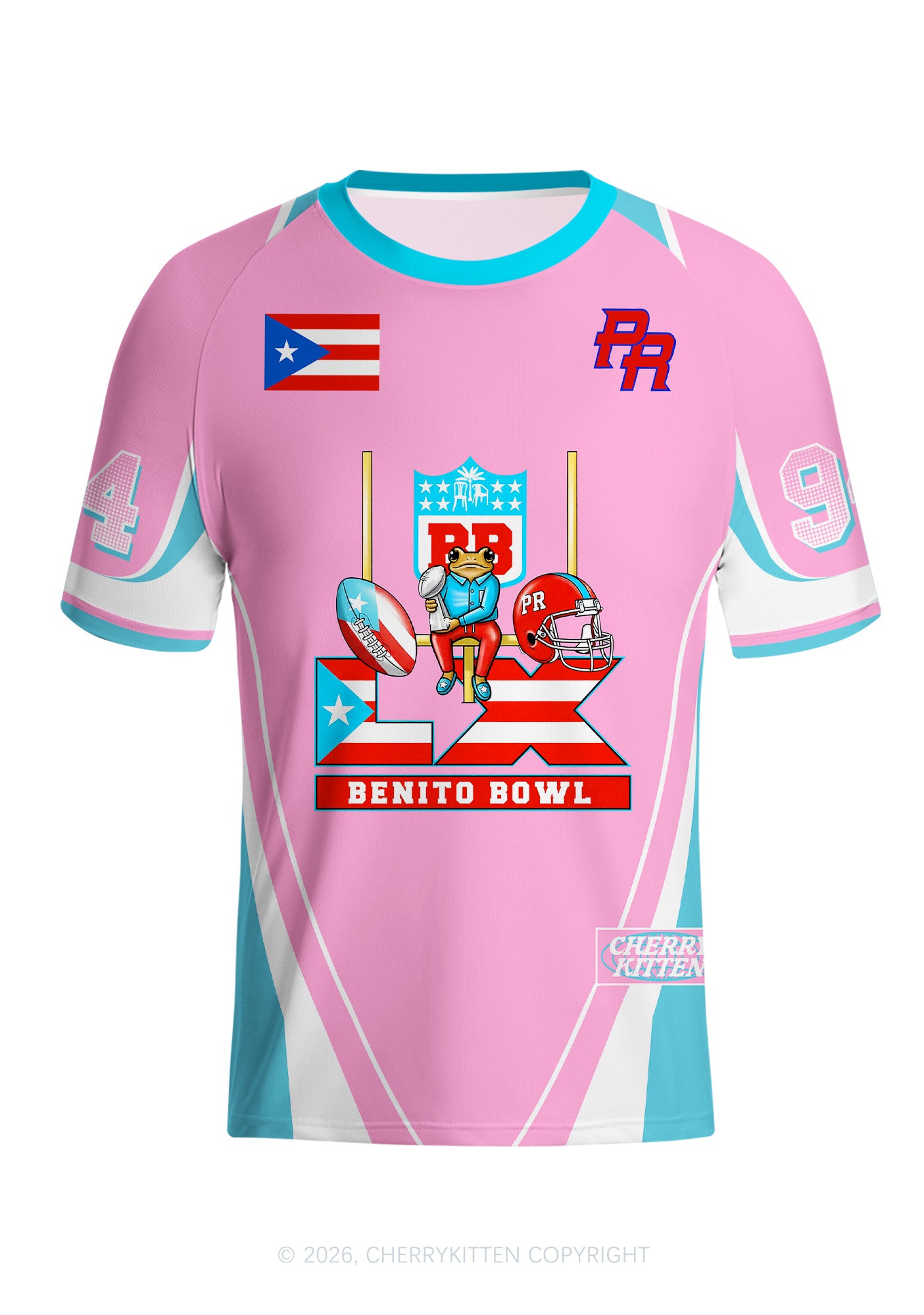 Pink Frog Y2K Football Jersey Shirts Cherrykitten