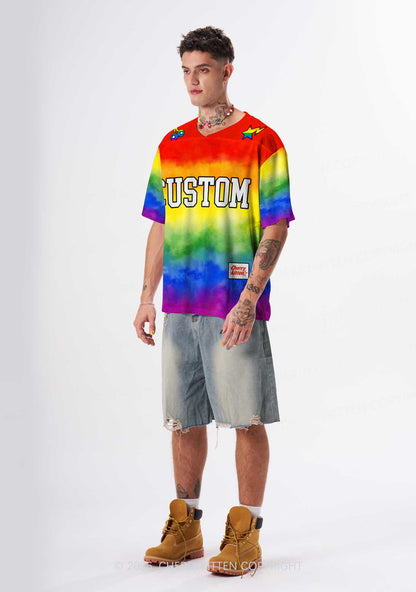 Custom Rainbow Flag Pride Y2K Sport Jersey Shirts Cherrykitten