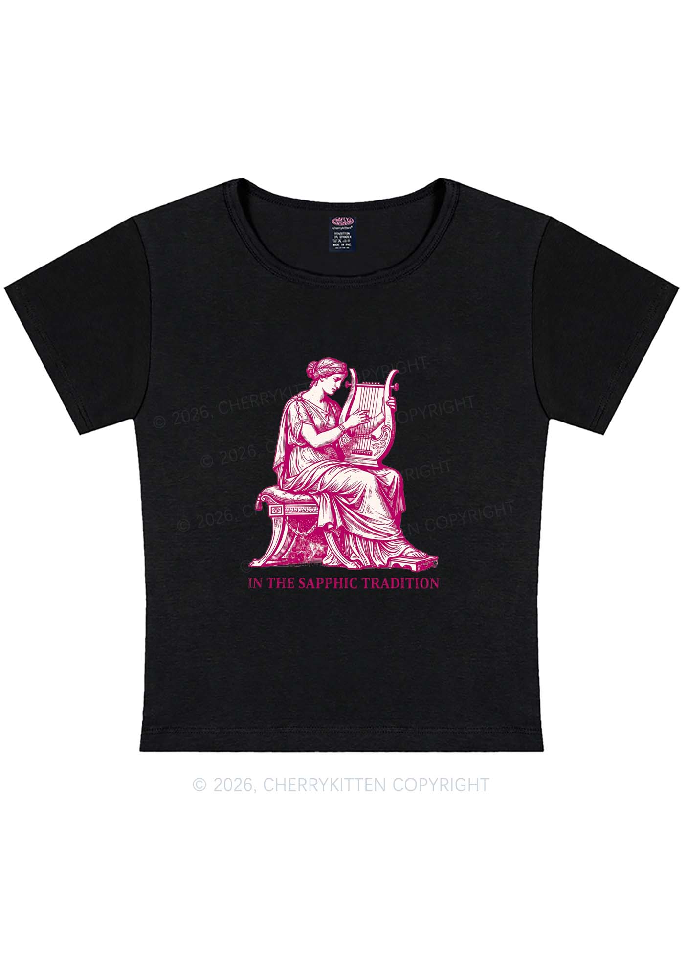 In The Sapphic Tradition Pride Y2K Baby Tee Cherrykitten