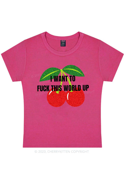 Curvy Fxxk This World Up Y2K Baby Tee Cherrykitten