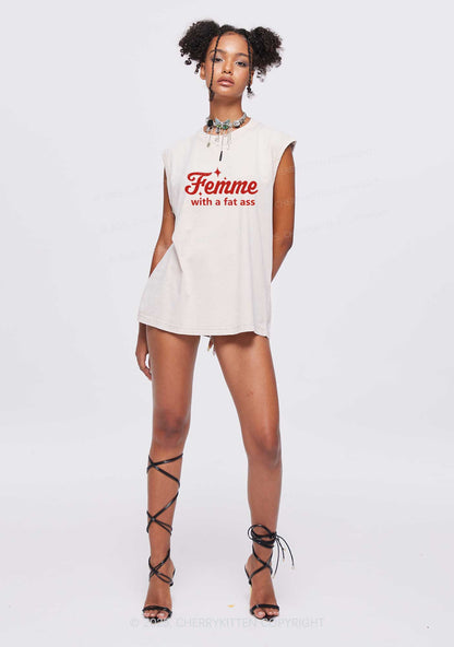 Femme With Fat Axx Pride Y2K Washed Muscle Tank Cherrykitten