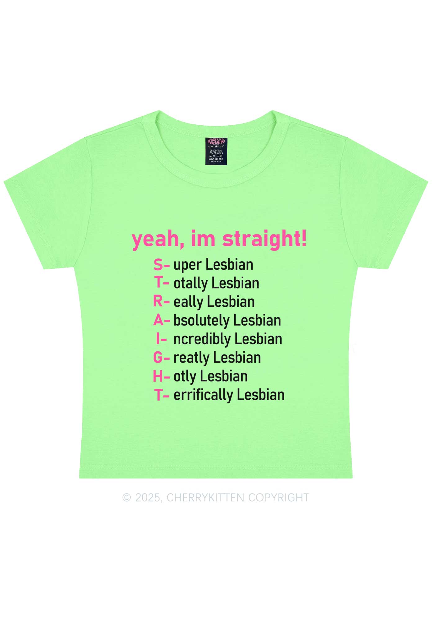 Straight Lesbian Y2K Baby Tee Cherrykitten