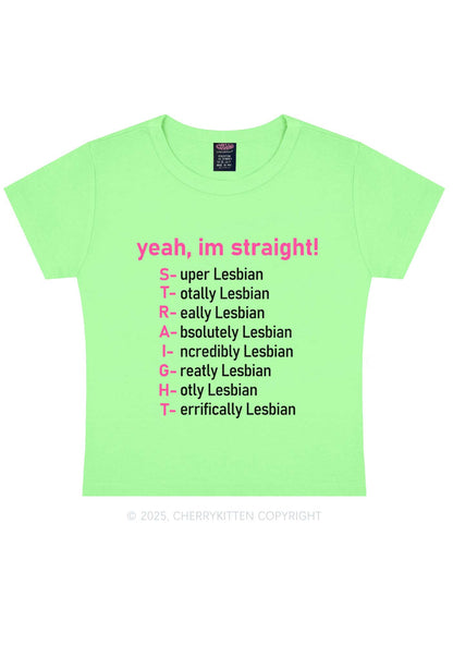 Straight Lesbian Y2K Baby Tee Cherrykitten