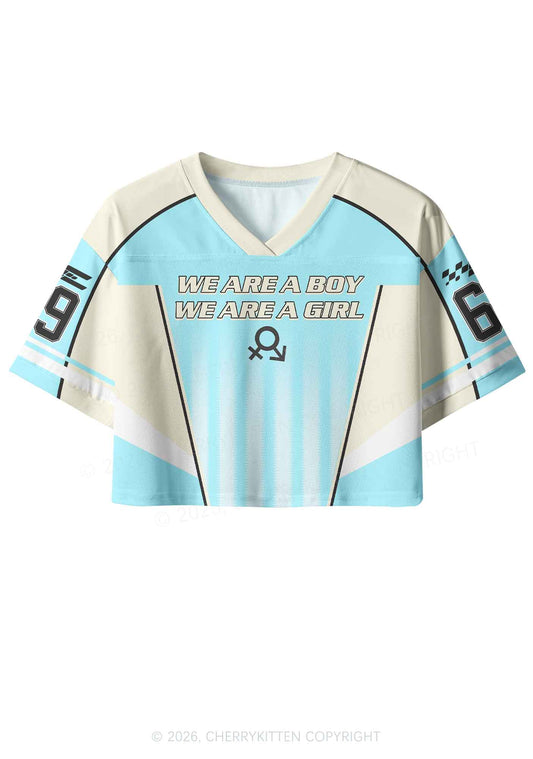 We Are A Boy Pride Y2K Crop Sport Jersey Shirts Cherrykitten