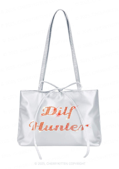 Rhinestone Green Hunter Y2K Satin Bags Cherrykitten