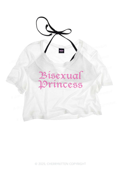 Bisexual Princess Pride Y2K Sheer Crop Tee Cherrykitten