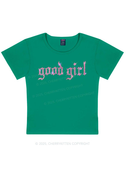 Rhinestone Good Girl Y2K Baby Tee Cherrykitten