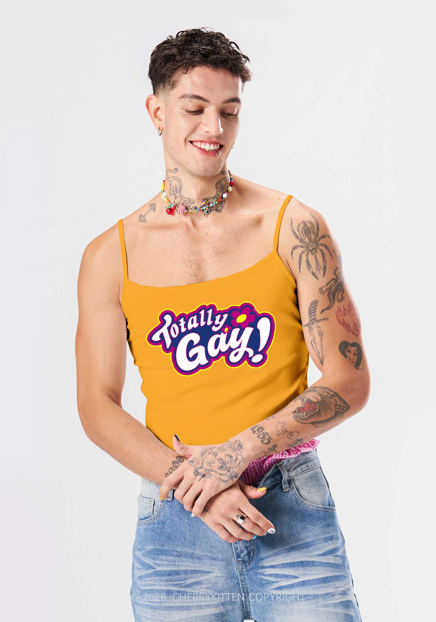 Totally Gay Pride Y2K Spaghetti Strap Cami Cherrykitten